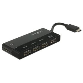   Delock Külso, USB 3.1 Gen 1 elosztó, USB Type-C > 4 x USB A-típusú + 1 x USB Type-C PD (DL-62793)
