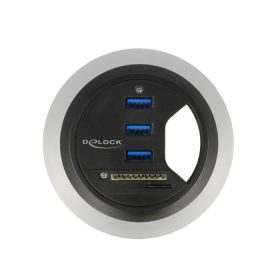   Delock 3 porttal + 2 nyílásos SD-kártyaolvasóval rendelkező asztali USB 3.0 elosztó (DL-62869)
