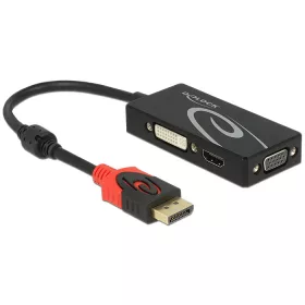   Delock Adapter Displayport 1.2-dugós csatlakozó > VGA / HDMI / DVI-csatlakozóhüvely 4K passzív feket (DL-62902)