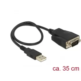   Delock Adapter USB 2.0 A-típusú dugó > 1 x soros RS-232 DB9 apa csavarokkal és csavaranyákkal elektr (DL-62958)