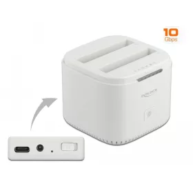   Delock USB Type-C  3.2 Dokkoló állomás 2 x 2.5  SATA HDD / SSD-hez klón funkcióval (DL-63084)