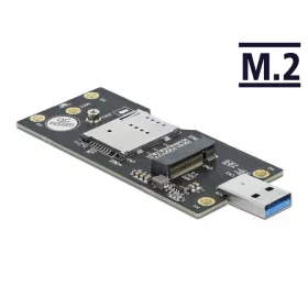   Delock USB 3.0 átalakító, A-típusú csatlakozóval - M.2 B kulcs, SIM-nyílással (DL-63166)