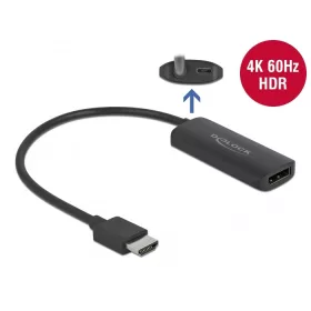   Delock Adapter HDMI-A-dugós csatlakozó - DisplayPort-csatlakozóhüvely 4K 60 Hz (DL-63206)