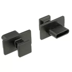   Delock Porvédő USB Type-C  kimenethez nagy fogantyúval 10 darab fekete (DL-64015)