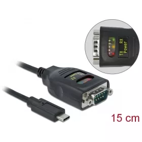   Delock Átalakító USB Type-C    1 x Soros RS-232 DB9 15 kV ESD védelemmel (DL-64038)