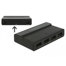   Delock Külső USB 3.1 hub 4 bemenettel, 10 Gbps sebességgel (DL-64053)