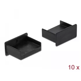   Delock Porvédő USB-A típusú kimenethez fogantyú nélkül 10 darab fekete (DL-64102)