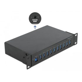   Delock 10  ipari hub 10 x USB 3.2 Gen 1 A-típusú csatlakozóval (DL-64112)