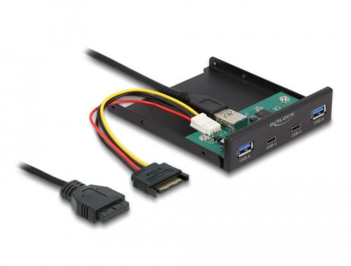 Delock 3.5  USB 3.2 Gen 1 első panel 2 x USB Type-C  + 2 x USB A-típusú