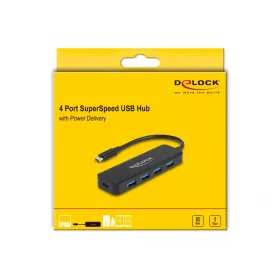   Delock USB Type-C  Hub 4 Port USB 3.2 Gen 1 Power Delivery-vel 85 Watt (DL-64170)