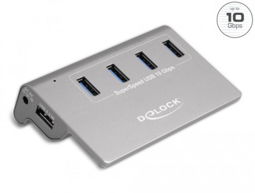 Delock USB 3.2 Gen 2 Hub 4 A-típusú USB porttal