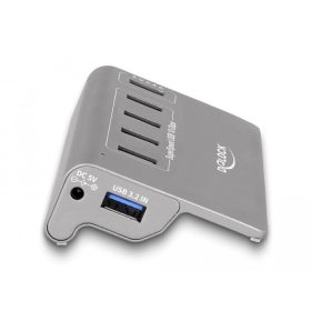   Delock USB 10 Gbps Hub 4 A-típusú USB porttal + 1 gyorstöltő porttal beleértve a tápellátást (DL-64182)