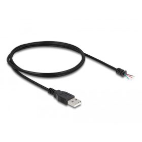   Delock A-típusú USB 2.0 kábel apa - 4 db. nyitott vezeték 1 m fekete (DL-64184)