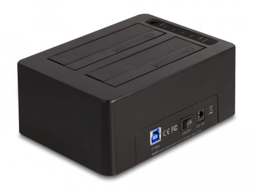 Delock USB duális dokkoló állomás 2 db. SATA HDD / SSD számára klónozó és törlő funkcióval