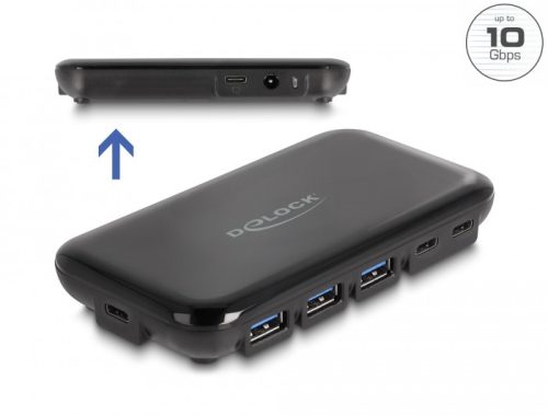 Delock 7 portos USB 3.2 Gen 2 hub 4 USB Type-A és 3 USB Type-C porttal