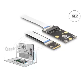   Delock Átalakító, M.2 aljzat B+M nyílással, csatlakozódugó - 1 x Mini PCIe-nyílás fél méretben / teljes méretben rugalmas kábellel (DL-64221)