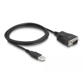   Delock Adapter USB 2.0 A-típusú apa - 1 x Soros RS-232 D-Sub 9 apa csavarokkal és csavaranyákkal elektromos kisülés (ESD) elleni védelemmel (DL-64222)