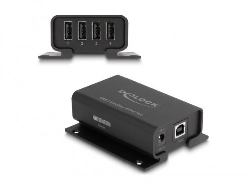Delock 4 portos USB 2.0 izolátor hub 5 kV izolációval adatvonalakhoz
