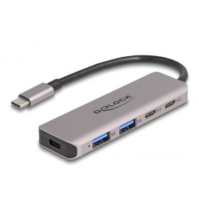  Delock USB 5 Gbps 2 USB Type-C  portos és 2 A-típusú portos hub USB Type-C  csatlakozóval (DL-64239)