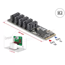   Delock Vezérlő M.2 2280 kulcs B+M apa - 5 x SATA (DL-64241)