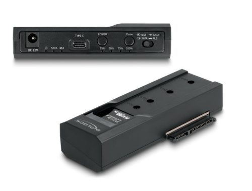 Delock USB Type-C  átalakító 1 db. M.2 NVMe SSD + 1 db. SATA SSD / HDD klón funkcióval