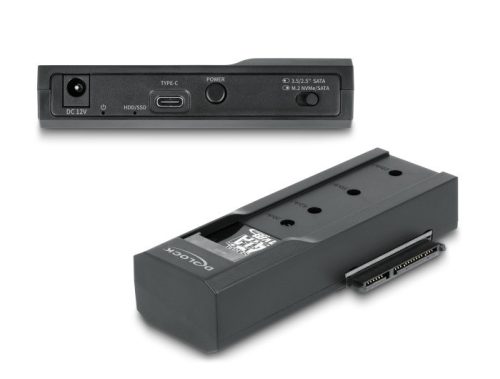 Delock USB Type-C  átalakító 1 db. M.2 SSD vagy 1 db. SATA SSD / HDD
