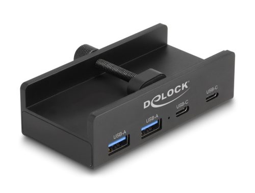 Delock Külső USB 5 Gbps 4 Port Hubon keresztül 2 x A-típusú USB és 2 x USB Type-C -k záró csavarmenettel