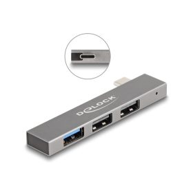   Delock 3 portos vékony USB hub USB Type-C  csatlakoztatóval és 1 x USB 10 Gbps A-típusú és 2 x A-típusú USB 2.0 (DL-64274)