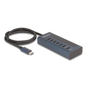   Delock USB 10 Gbps hub 7 db. USB Type-C  porttal, amelyből 6 adat csatlakoztatási felület és egy adat és 20 Watt-os PD tápjelzéssel (DL-64288)