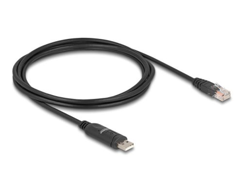 Delock Adapter USB 2.0 A-típusú csatlakozó - 1 x soros RS-232 RJ45 csatlakozó 1,8 m fekete