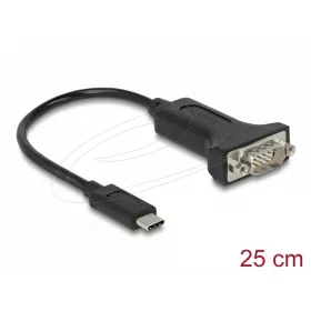   Delock USB Type-C  adapter 1 x soros RS-232 D-Sub 9 tűs dugóhoz 25 cm-es anyákkal (DL-64307)