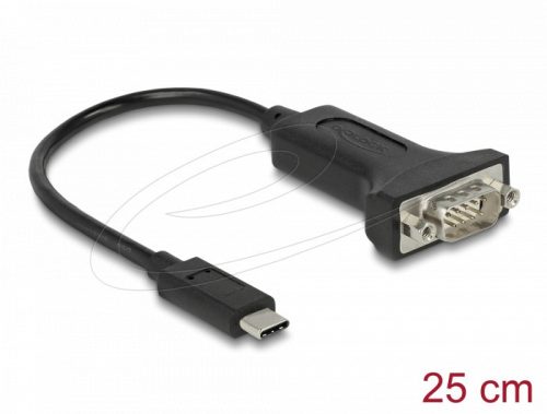 Delock USB Type-C  adapter 1 x soros RS-232 D-Sub 9 tűs dugóhoz 25 cm-es anyákkal