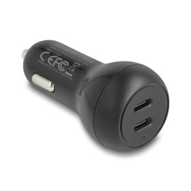   Delock autós töltő 2 x USB Type-C  PD 3.0 40 W teljesítménnyel (DL-64330)
