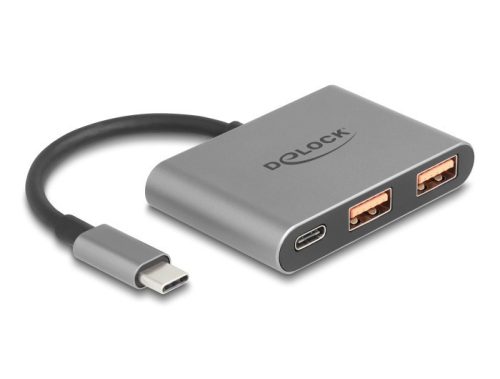 Delock 3 port USB Hub 10 Gbps USB Type-C  csatlakozóval - 1 x USB Type-C  + 2 x A-típusú USB csatlakozó