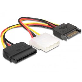   Delock 15 tűs SATA (apa)   4 tűs Molex (anya) + 15 tűs SATA (anya), hálózati kábel (DL-65235)