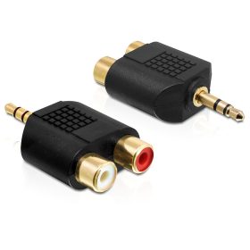   Delock adapter audio sztereo jack 3.5 mm 3 pin apa > 2 x RCA (Cinch) anya (DL-65365)