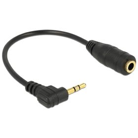   Delock audio sztereó kábel, 2.5 mm hajlított apa > 3.5 mm anya 3 pin, 14 cm (DL-65397)