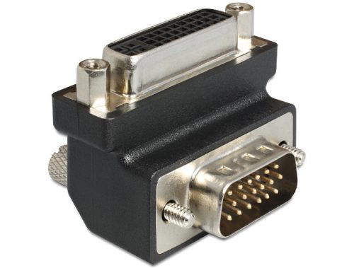 Delock DVI 24+5 pin anya > VGA 15 pin apa adapter, 90  forgatott