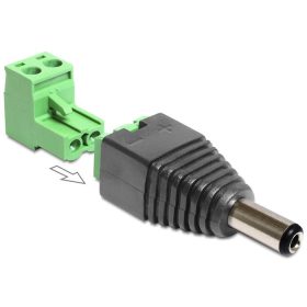   Delock DC 2.5 x 5.5 mm apa > Terminal Block 2 pin adapter, 2 részes (DL-65488)