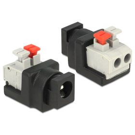   Delock DC 5.5 x 2.1 mm anya > Terminal Block nyomógombbal 2 pines adapter (DL-65524)