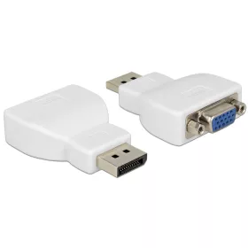   Delock Adapter Displayport-dugós csatlakozó > VGA-csatlakozóhüvely fehér (DL-65568)