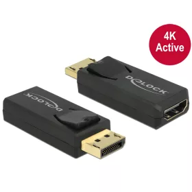   Delock Adapter Displayport 1.2-dugós csatlakozó > HDMI-csatlakozóhüvely 4K aktív, aranyozott, fekete (DL-65573)