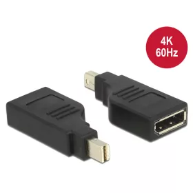   Delock Adapter, mini Displayport 1.2-es csatlakozódugó > Displayport-csatlakozóhüvely, 4K, 90 fokban (DL-65626)