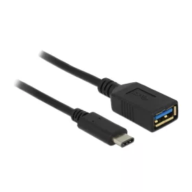   Delock nagy sebességű adapter USB (USB 3.1, Gen 1) USB C típus apa > USB A típus anya 15 cm fekete (DL-65634)