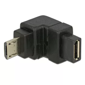   Delock Adapter USB 2.0 Micro-B apa > USB 2.0 Micro-B anya elforgatott végű, fekete (DL-65668)