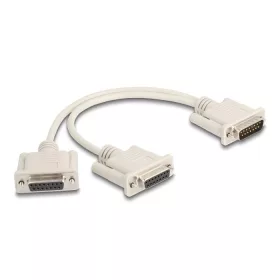   Delock Y osztott kábeles adapter D-Sub 15 tűs apa - 2 x D-Sub 15 tűs anya csavarokkal 30 cm (DL-65833)