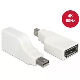   Delock Adapter, mini Displayport 1.2-es csatlakozódugó > Displayport-csatlakozóhüvely, 4K, 90 fokban (DL-65867)