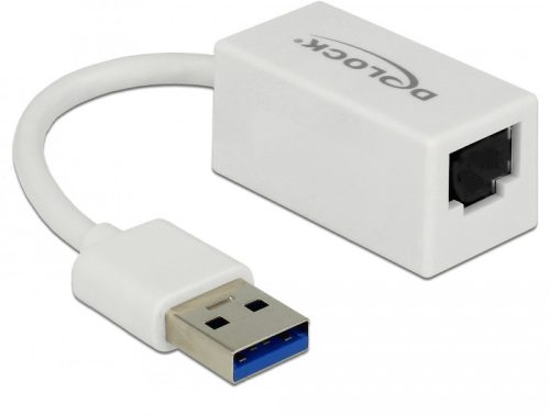 Delock Adapter SuperSpeed USB (USB 3.1 Gen 1) USB A-típusú csatlakozó > Gigabit LAN 10/100/1000 Mbps