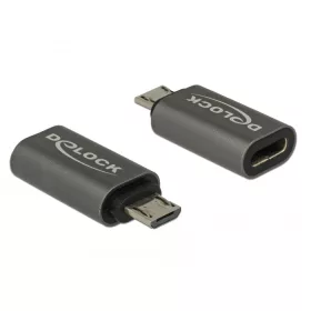   Delock Adapter USB 2.0 Micro-B apa - USB Type-C 2.0 anya adapter antracit (DL-65927)