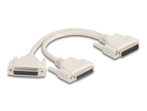 Delock Y osztott kábeles adapter D-Sub 25 tűs apa - 2 x D-Sub 25 tűs anya csavarokkal 30 cm